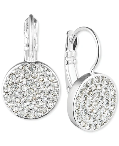 Anne Klein Crystal Pave Disc Drop Earrings