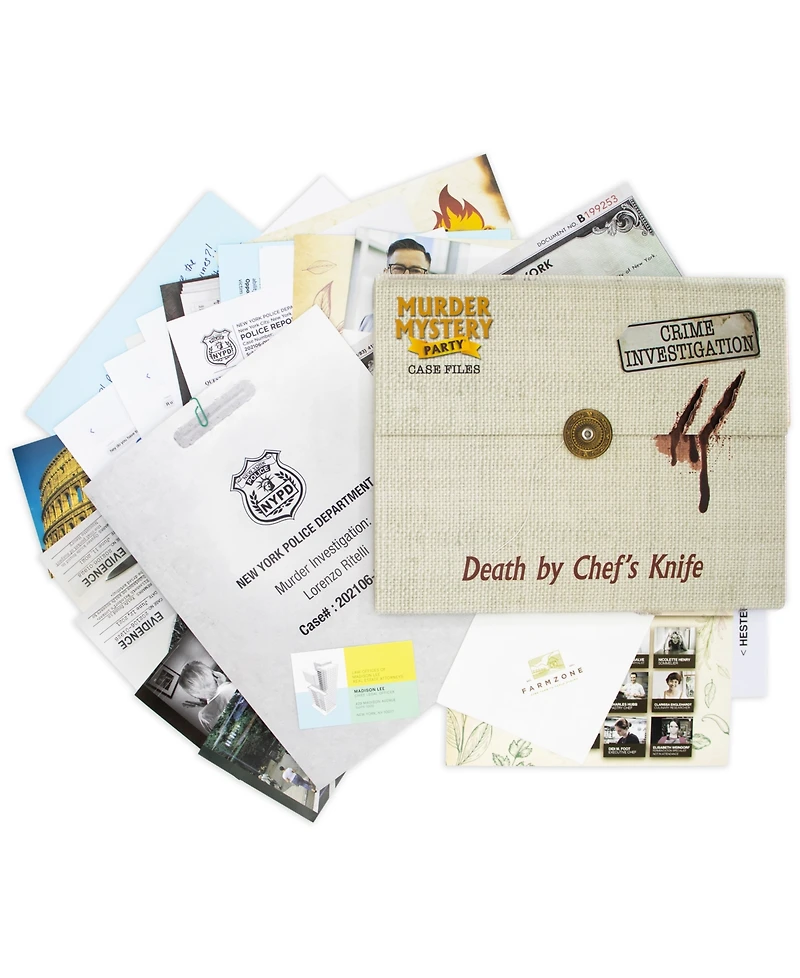 University Games Mystery Party Case Files - Death by Chef's Knife Puzzle Set, 52 Piece