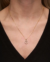 Wrapped Diamond Initial "P" 18" Pendant Necklace (1/10 ct. t.w.) in 14k Gold, Created for Macy's