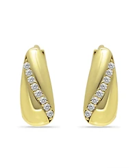Giani Bernini Cubic Zirconia Huggie Hoop Earrings, Sterling Silver or 18K Gold over