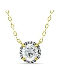Giani Bernini Cubic Zirconia with Black Rhodium Halo Necklace, 18K Gold over Silver