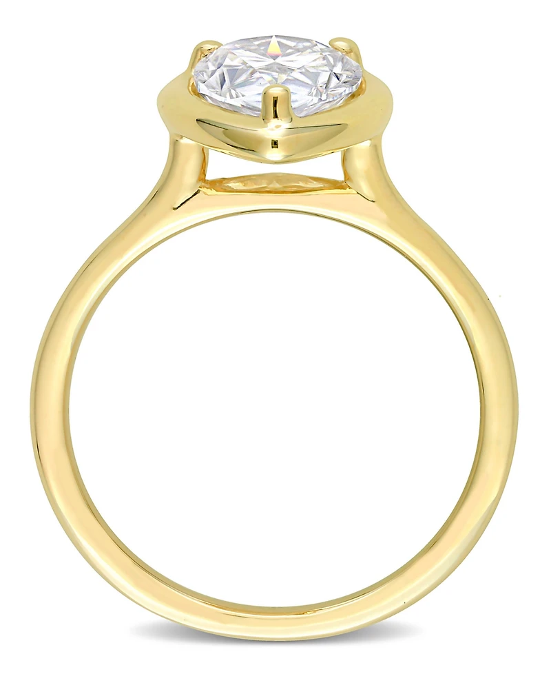 Moissanite 10K Gold Pear Solitaire Engagement Ring
