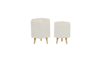 Polystone Contemporary Planters, Set of 2
