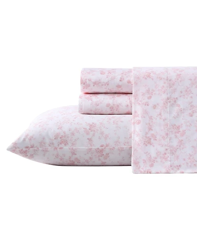 Laura Ashley 300 Thread Count Cotton Sateen 4-Pc. Sheet Set, King