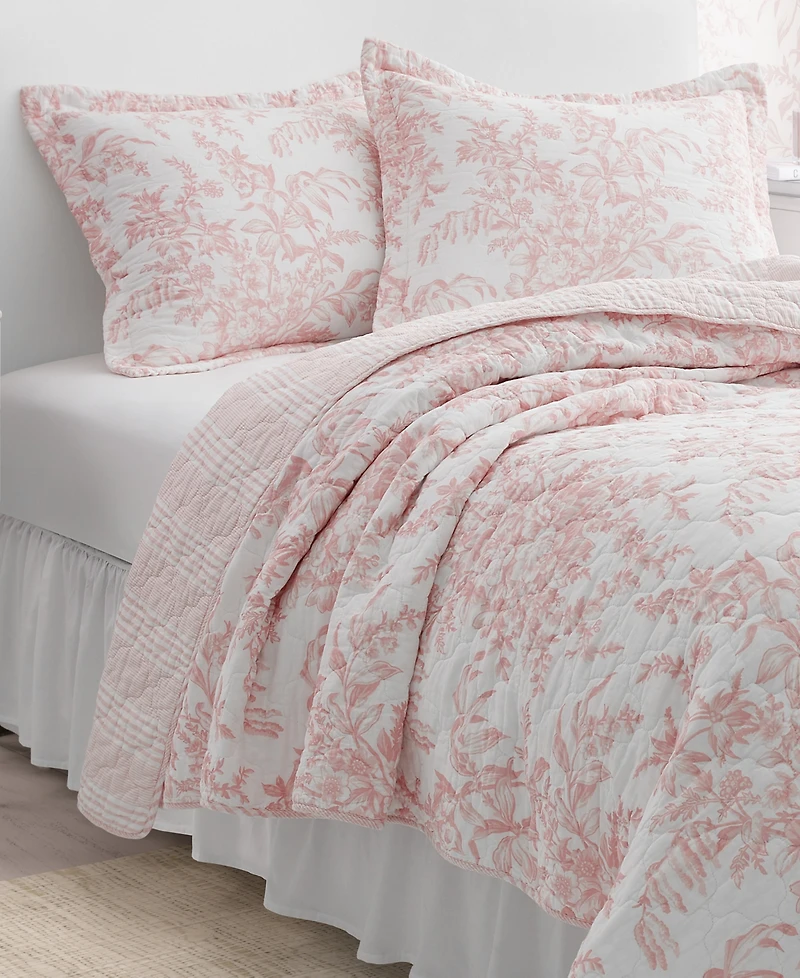 Laura Ashley Bedford Cotton Reversible 3-Pc. Quilt Set