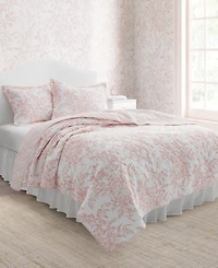 Laura Ashley Bedford Cotton Reversible 3-Pc. Quilt Set