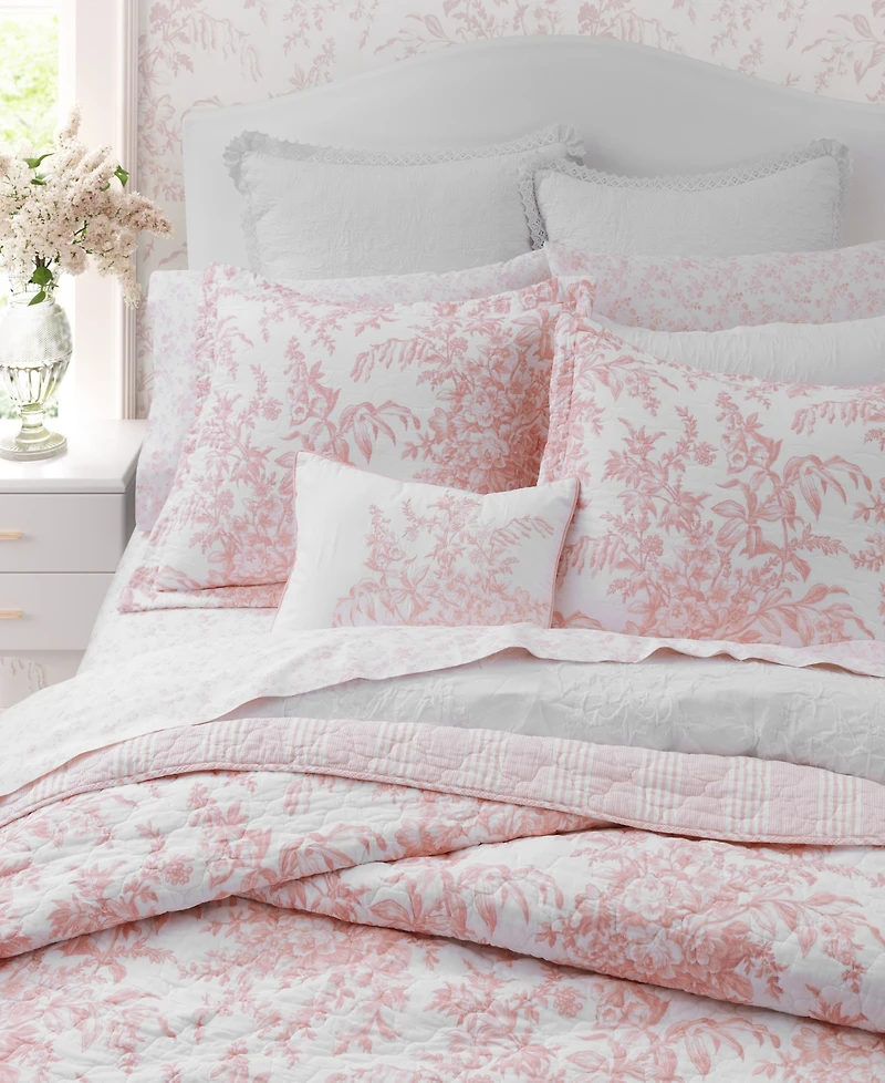 Laura Ashley Bedford Cotton Reversible 3-Pc. Quilt Set, Full/Queen