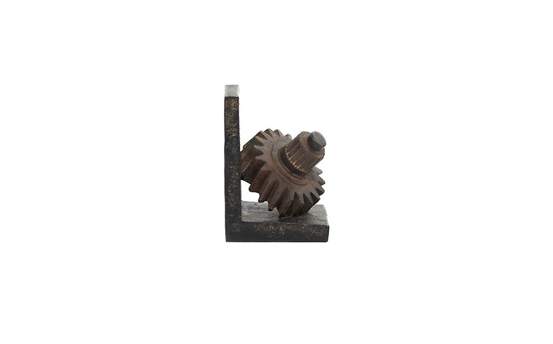 Industrial Gear Bookends, Set of 2