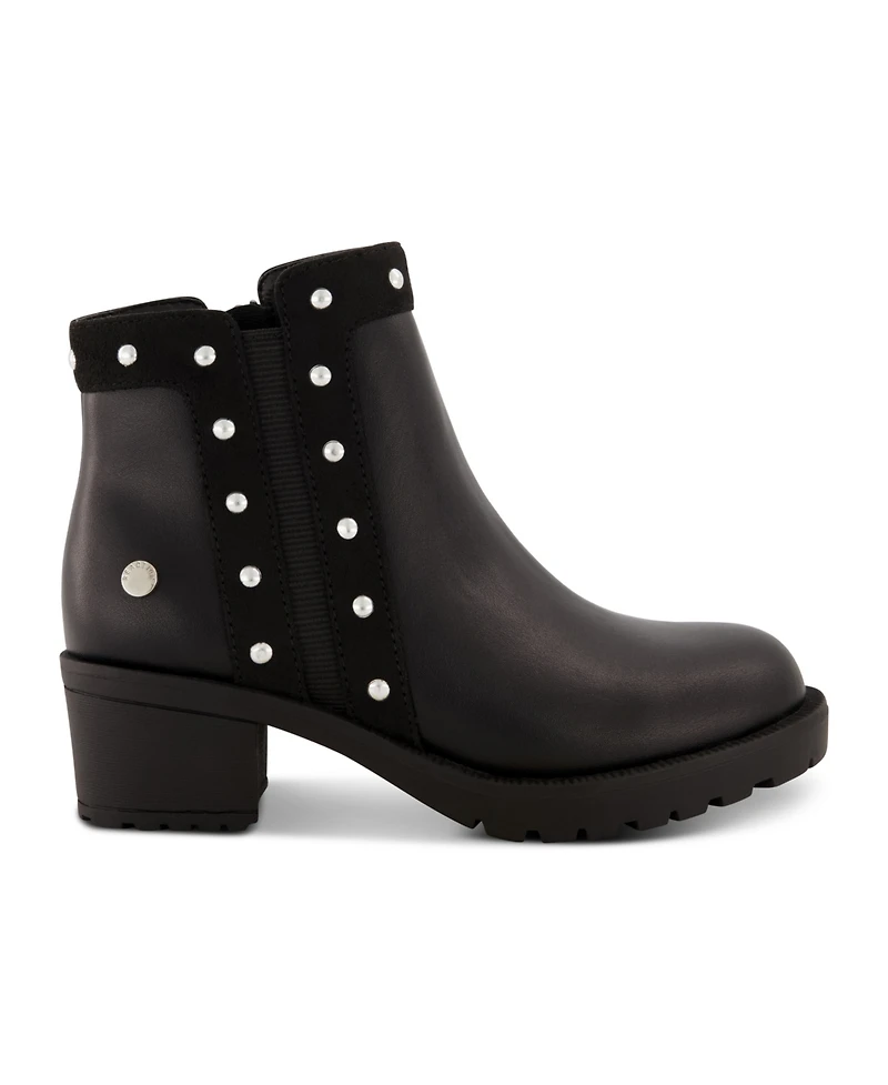 Little Girls Studded Ankle Heel Bootie