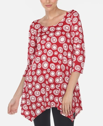 Women's Printed Geometric Circle Tunic Top