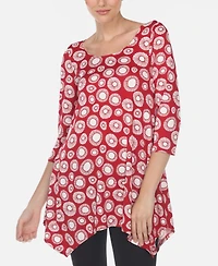 Women's Printed Geometric Circle Tunic Top
