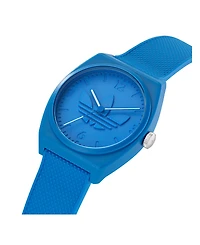 adidas Unisex Three Hand Project Two Blue Resin Strap Watch 38mm