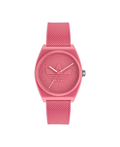 adidas Unisex Three Hand Project Two Pink Resin Strap Watch 38mm