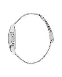 adidas Unisex Digital Two Silver-Tone Stainless Steel Bracelet Watch 36mm