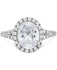 Grown With Love Igi Certified Lab Diamond Oval-Cut Halo Engagement Ring (3 ct. t.w.) 14k White Gold
