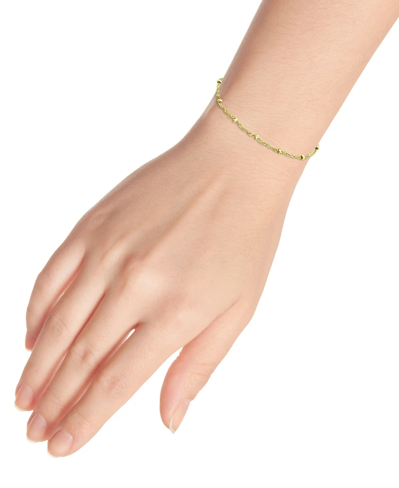 Giani Bernini Beaded Singapore Link Chain Bracelet in 18k Gold-Plated Sterling Silver, Created for Macy's