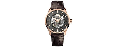 Mido Men's Swiss Automatic Multifort Skeleton Vertigo Brown Leather Strap Watch 42mm