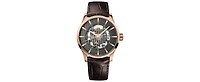 Mido Men's Swiss Automatic Multifort Skeleton Vertigo Brown Leather Strap Watch 42mm