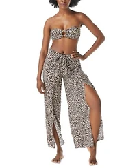 Vince Camuto Logo Ring Bandeau Bikini Top Cover Up Pants