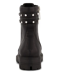 Dkny Big Girls Stassi Stone Crystal Stud Collar Moto Boots