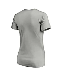 Women's Fanatics Gray Phoenix Suns Primary Logo Team V-Neck T-shirt