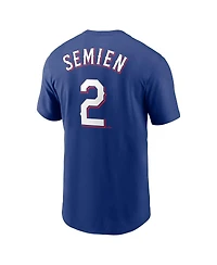 Men's Nike Marcus Semien Royal Texas Rangers Name and Number T-shirt