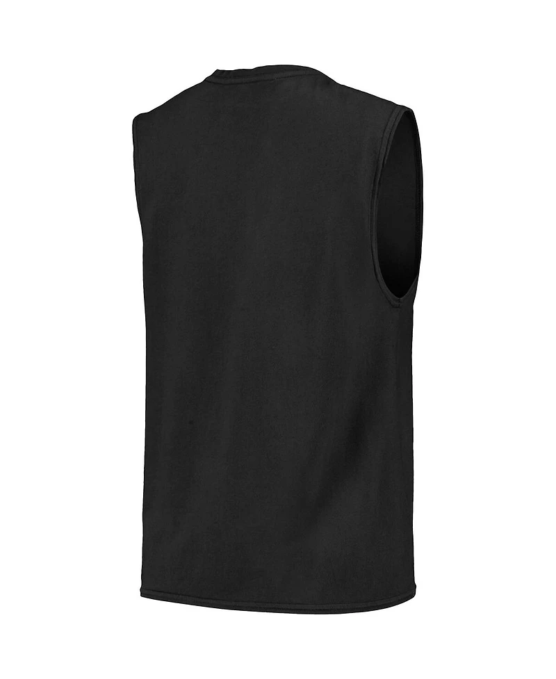 Men's Majestic Threads Black Colorado Rockies Softhand Muscle Tank Top