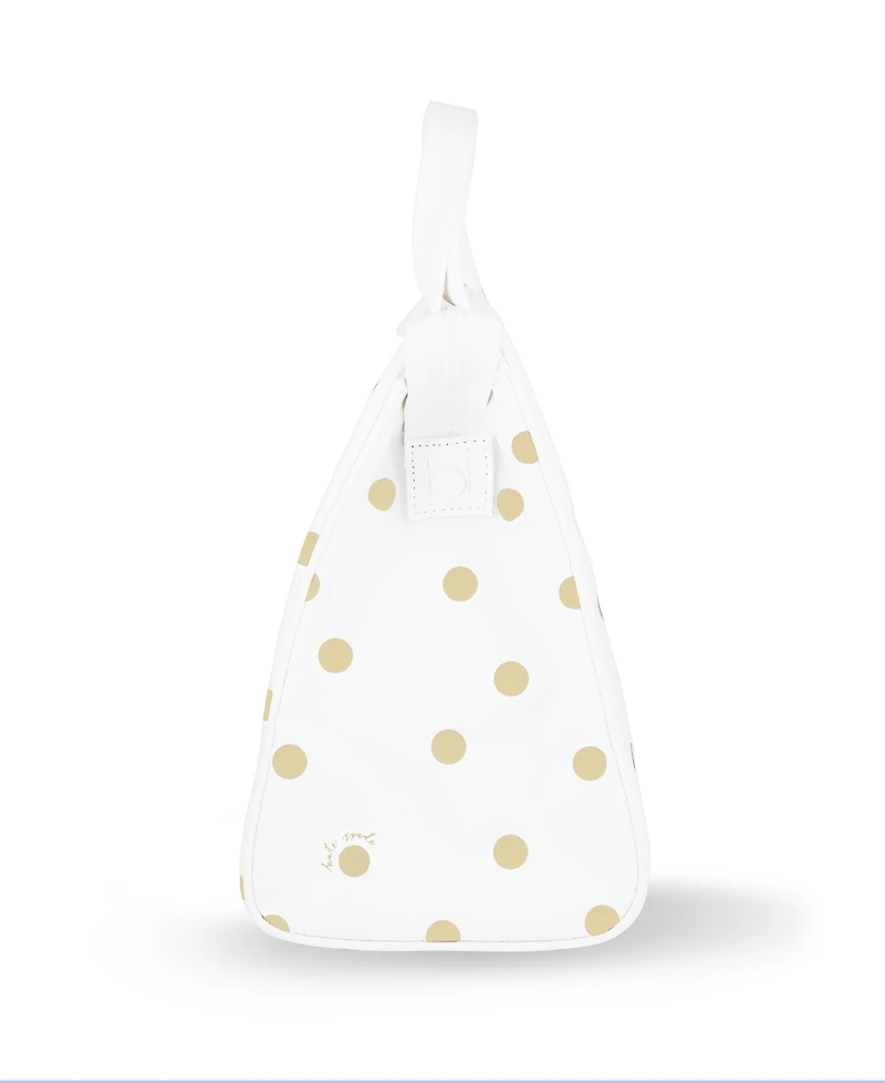 Kate Spade Lunch Bag - White with Gold Polka Dots