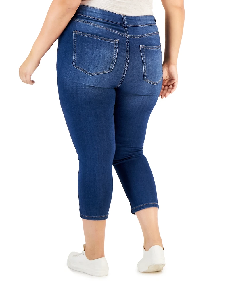 Celebrity Pink Trendy Plus Cropped Skinny Jeans
