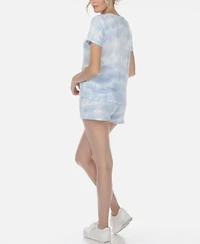White Mark Women's 2 Piece Top Shorts Lounge Set