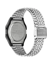 Ted Baker Unisex Ted 80's Silver-Tone Stainless Steel Bracelet Watch 35.5mm