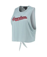Women's The Wild Collective Light Blue Cleveland Guardians Open Back Twist-Tie Tank Top