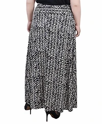 Ny Collection Plus Maxi with Sash Waist Tie Skirt