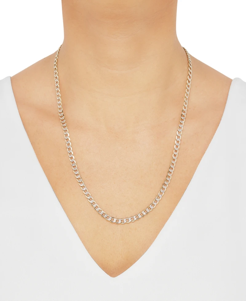 Polished Diamond Cut 22" Curb Chain in 10K Yellow Gold