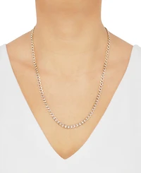 Polished Diamond Cut 22" Curb Chain in 10K Yellow Gold