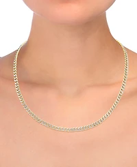 Double-Sided Cuban Link 20" Chain Necklace (4.5mm) in 10k Two-Tone Gold