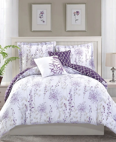 Boho Living Fresh Meadow 5 Piece Reversible Comforter Set, Full/Queen