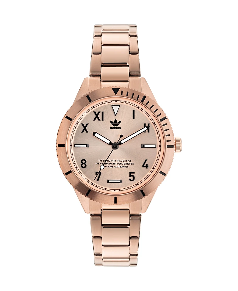adidas Unisex Three Hand Edition Three Small Rose Gold-Tone Stainless Steel Bracelet Watch 36mm