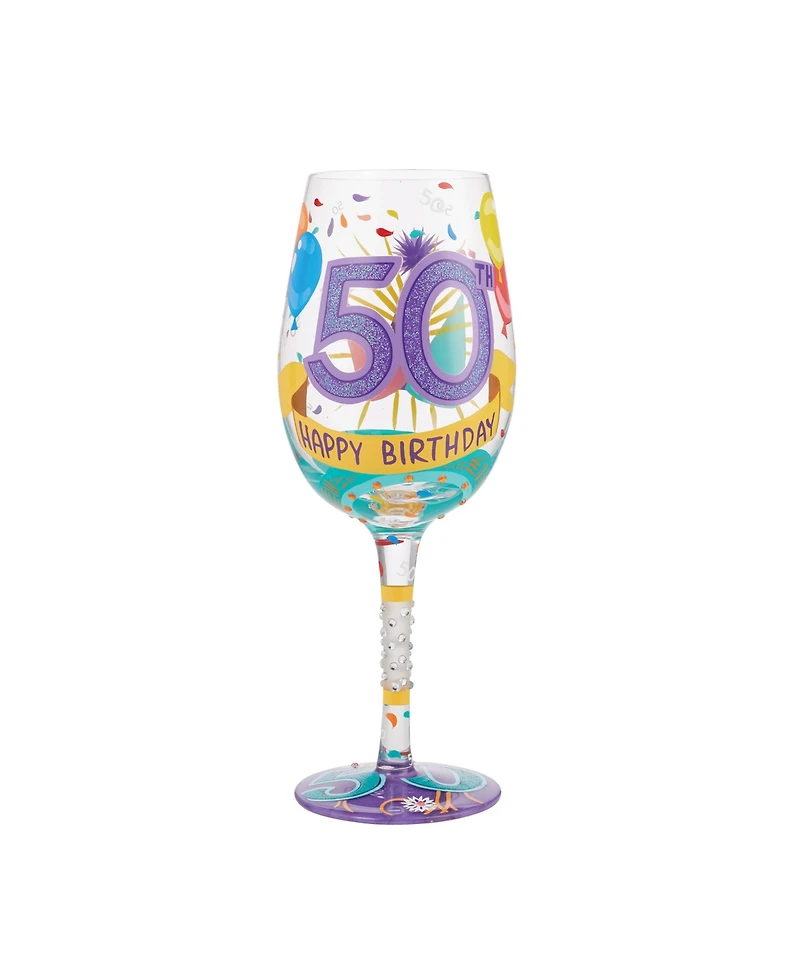 Lolita Happy 50th Birthday Wine Glass, 15 oz