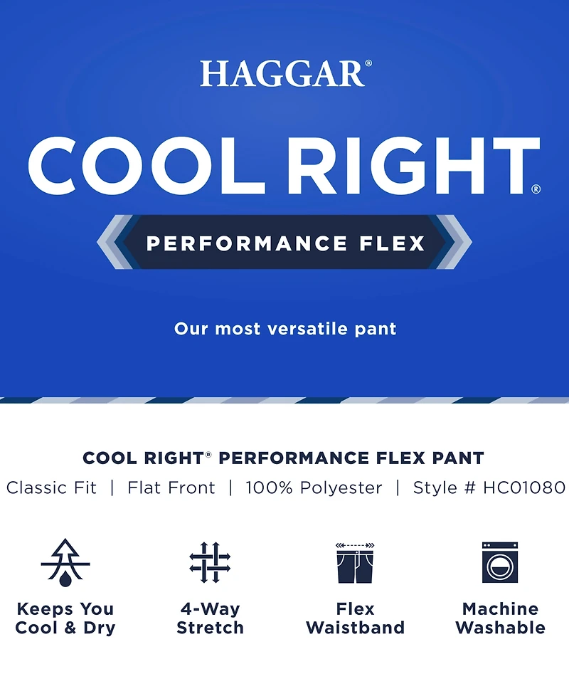Cool Right Performance Flex Classic Fit Flat Front Pant