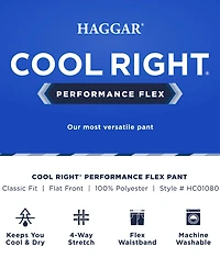 Cool Right Performance Flex Classic Fit Flat Front Pant