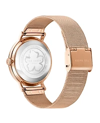 Ted Baker Women's Phylipa Retro Rose Gold-Tone Stainless Steel Mesh Watch 37mm