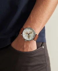 Ted Baker Men's Barnett Backlight Tan Leather Strap Watch 41mm