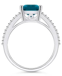 Macy's London Blue Topaz and Diamond Accent Ring 14K White Gold