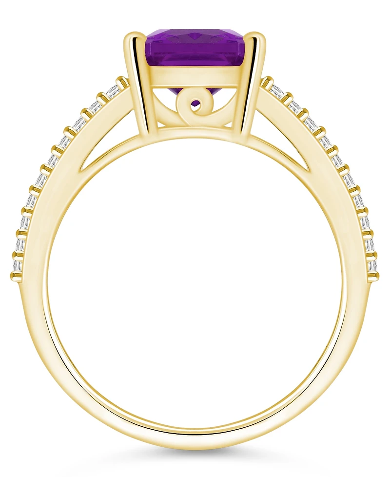 Macy's Amethyst and Diamond Accent Ring 14K Yellow Gold