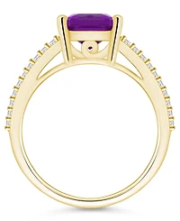 Macy's Amethyst and Diamond Accent Ring 14K Yellow Gold