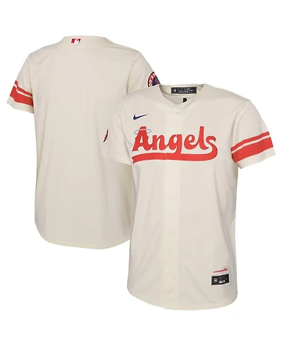 Big Boys Nike Cream Los Angeles Angels 2022 City Connect Replica Team Jersey
