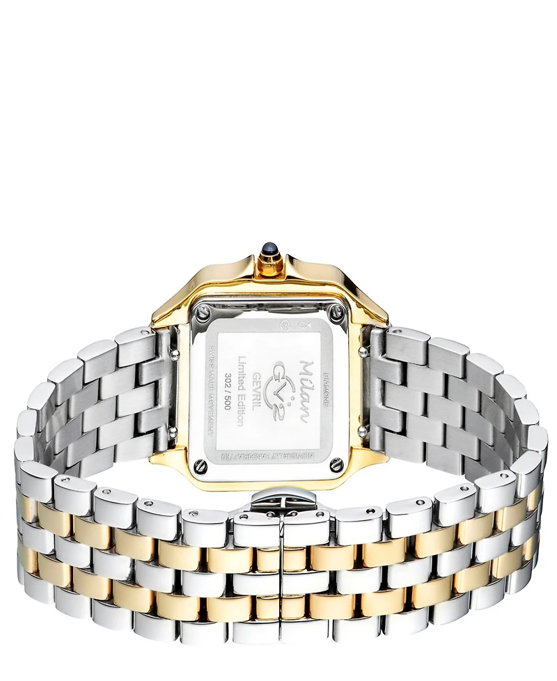 Gevril Women's Milan Swiss Quartz Two-Tone Stainless Steel Bracelet Watch 27.5mm