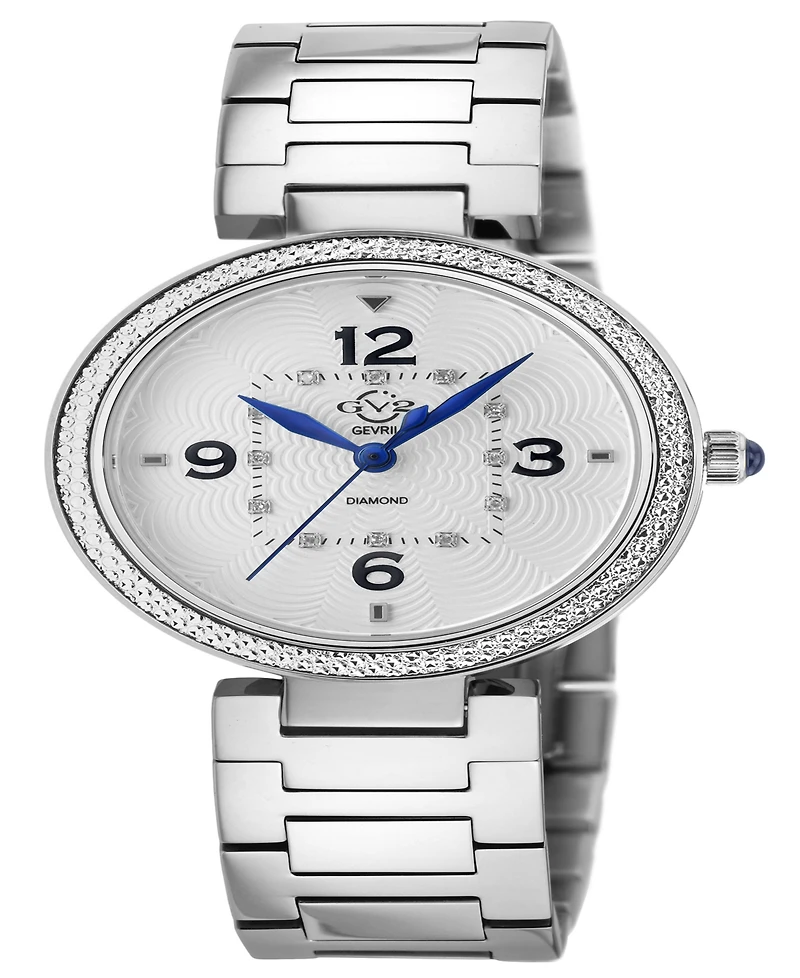 Gevril Women's Piemonte Swiss Quartz Silver-Tone Stainless Steel Bracelet Watch 36mm