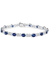 Effy Sapphire (6-3/8 ct. t.w.) & Diamond (3/8 ct. t.w.) Infinity Link Bracelet in 14k White Gold